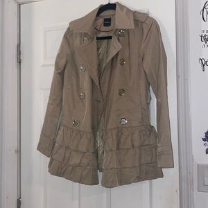 Express ruffle peacoat coat